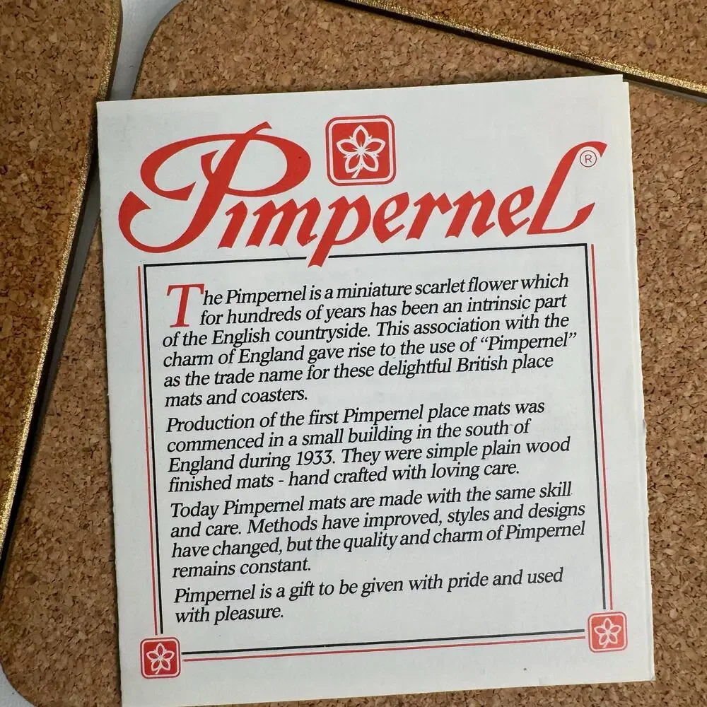 Vintage Pimpernel Scenic Boston Coasters  Made In England Set Of 6 MCM  Cork
